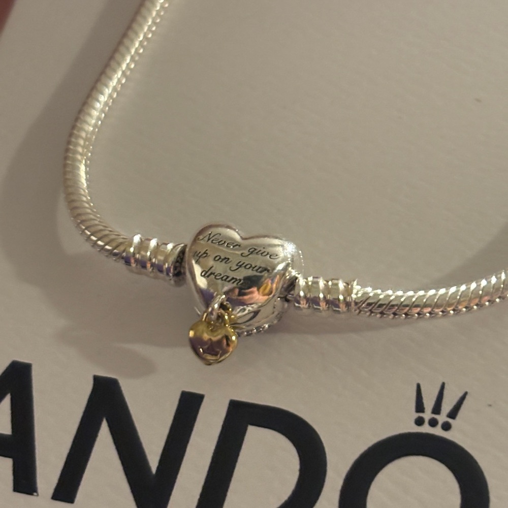 Silver and Gold Heart Charm Bracelet